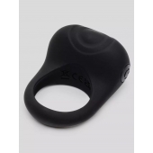 Черное эрекционное виброкольцо Sensation Rechargeable Vibrating Love Ring - Fifty Shades of Grey - в Южно-Сахалинске купить с доставкой