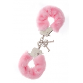 Металлические наручники с розовой меховой опушкой METAL HANDCUFF WITH PLUSH PINK - Dream Toys - купить с доставкой в Южно-Сахалинске