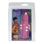 Розовая эластичная насадка на пенис с жемчужинами, точками и шипами Pearl Stimulator - 11,5 см. - Tonga - в Южно-Сахалинске купить с доставкой
