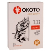 Тонкие презервативы OKOTO Thin Extra Soft - 3 шт. - Sitabella - купить с доставкой в Южно-Сахалинске