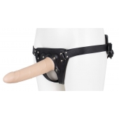 Пустотелый страпон Harness CLASSIC с бандажом - 19,5 см. - LOVETOY (А-Полимер) - купить с доставкой в Южно-Сахалинске