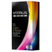 Цветные ароматизированные презервативы VITALIS PREMIUM color   flavor - 12 шт. - Vitalis - купить с доставкой в Южно-Сахалинске
