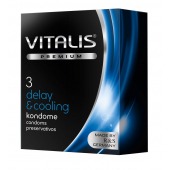 Презервативы VITALIS PREMIUM delay   cooling с охлаждающим эффектом - 3 шт. - Vitalis - купить с доставкой в Южно-Сахалинске