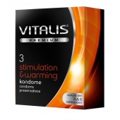 Презервативы VITALIS PREMIUM stimulation   warming с согревающим эффектом - 3 шт. - Vitalis - купить с доставкой в Южно-Сахалинске
