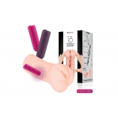 Телесный вибромастурбатор-вагина Tattoo Auto - KOKOS - в Южно-Сахалинске купить с доставкой