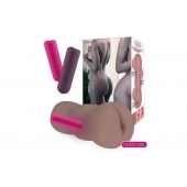 Коричневый вибромастурбатор-анус TONGGGO-Black Angel Auto - KOKOS - в Южно-Сахалинске купить с доставкой