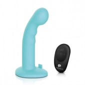 Голубая изогнутая насадка 6in Remote Control Ripple P-Spot G-Spot на черных трусиках - 16 см. - Pegasus - купить с доставкой в Южно-Сахалинске
