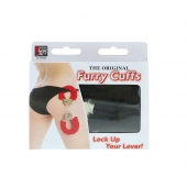 Металлические наручники с чёрной меховой опушкой - Dream Toys - купить с доставкой в Южно-Сахалинске