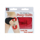 Металлические наручники с красной меховой опушкой METAL HANDCUFF WITH PLUSH RED - Dream Toys - купить с доставкой в Южно-Сахалинске
