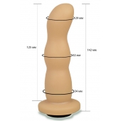 Телесная рельефная насадка Harness - 14,2 см. - LOVETOY (А-Полимер) - купить с доставкой в Южно-Сахалинске