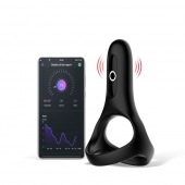 Черное виброкольцо Magic Motion Rise с подхватом мошонки - Magic Motion - в Южно-Сахалинске купить с доставкой