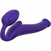 Фиолетовый безремневой страпон Silicone Bendable Strap-On - size M - Strap-on-me - купить с доставкой в Южно-Сахалинске