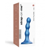 Голубая насадка Strap-On-Me Dildo Plug Balls size S - Strap-on-me - купить с доставкой в Южно-Сахалинске