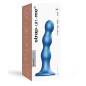 Голубая насадка Strap-On-Me Dildo Plug Balls size L - Strap-on-me - купить с доставкой в Южно-Сахалинске
