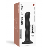 Черная насадка Strap-On-Me Dildo Geisha Balls size M - Strap-on-me - купить с доставкой в Южно-Сахалинске