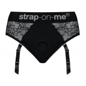 Черные трусики для насадок Diva Lingerie Harness - size L - Strap-on-me - купить с доставкой в Южно-Сахалинске