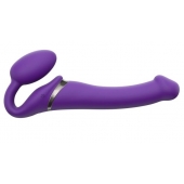 Фиолетовый безремневой вибрострапон Silicone Bendable Strap-On - size M - Strap-on-me - купить с доставкой в Южно-Сахалинске