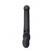 Черный безремневой вибрострапон Silicone Bendable Strap-On - size XL - Strap-on-me - купить с доставкой в Южно-Сахалинске