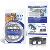 Кольцо на пенис SNAP COCK RING из искусственной кожи на клепках - BlueLine - в Южно-Сахалинске купить с доставкой