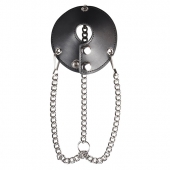 Утяжка для мошонки из искусственной кожи с цепочками PARACHUTE BALL STRETCHER - BlueLine - купить с доставкой в Южно-Сахалинске