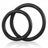 Набор из двух черных силиконовых колец разного диаметра SILICONE COCK RING SET - BlueLine - в Южно-Сахалинске купить с доставкой