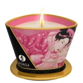 Массажная свеча Rose Petals с ароматом розы - 170 мл. - Shunga - купить с доставкой в Южно-Сахалинске