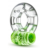 Зеленое эрекционное виброкольцо Arouser Vibrating C-Ring - Blush Novelties - в Южно-Сахалинске купить с доставкой