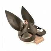 Черная гладкая маска  Зайка  с длинными ушками - Crazy Handmade - купить с доставкой в Южно-Сахалинске