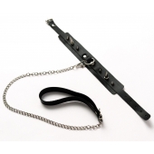 Черный ошейник с шипами и поводком - Crazy Handmade - купить с доставкой в Южно-Сахалинске