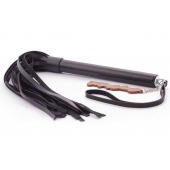 Черная кожаная плеть  Индиго  - 50 см. - Crazy Handmade - купить с доставкой в Южно-Сахалинске