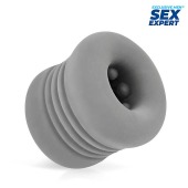 Серый эластичный мини-мастурбатор - Sex Expert - в Южно-Сахалинске купить с доставкой