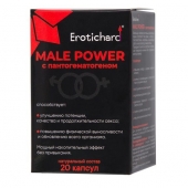 Капсулы для мужчин Erotichard male power с пантогематогеном - 20 капсул (0,370 гр.) - Erotic Hard - купить с доставкой в Южно-Сахалинске