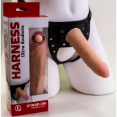 Страпон Харнесс из трусиков и насадки-фаллоса - 17,5 см. - LOVETOY (А-Полимер) - купить с доставкой в Южно-Сахалинске