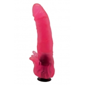 Розовая насадка для страпона с клиторальными лепестками - 18,5 см. - LOVETOY (А-Полимер) - купить с доставкой в Южно-Сахалинске