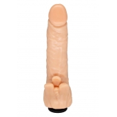 Телесная гелевая насадка-фаллос с клиторальными лепестками - 18,5 см. - LOVETOY (А-Полимер) - купить с доставкой в Южно-Сахалинске