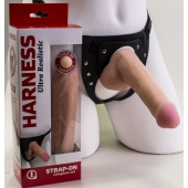 Страпон Harness из двух предметов: трусики с плугом и насадка-фаллос - 17 см. - LOVETOY (А-Полимер) - купить с доставкой в Южно-Сахалинске