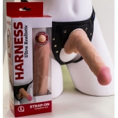 Страпон Harness из двух предметов: регулируемые трусики и насадка-фаллос - 17,5 см. - LOVETOY (А-Полимер) - купить с доставкой в Южно-Сахалинске