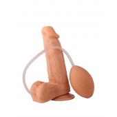 Фаллоимитатор-реалистик с грушей для имитации эякуляции - 16,5 см. - LOVETOY (А-Полимер)