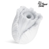 Белый нереалистичный мастурбатор в форме бутона цветка Tulips - 1137 - в Южно-Сахалинске купить с доставкой