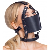 Черный намордник с кляпом-шаром Head Harness With A Gag - Orion - купить с доставкой в Южно-Сахалинске