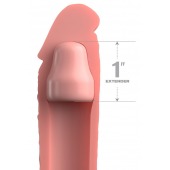 Телесная насадка-удлинитель 1 Inch Silicone X-tension - 17,8 см. - Pipedream - в Южно-Сахалинске купить с доставкой