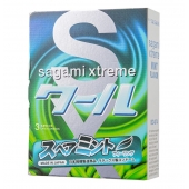 Презервативы Sagami Xtreme Mint с ароматом мяты - 3 шт. - Sagami - купить с доставкой в Южно-Сахалинске
