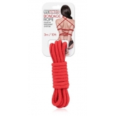 Красная хлопковая веревка для связывания - 3 м. - Lux Fetish - купить с доставкой в Южно-Сахалинске