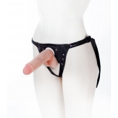 Страпон с поясом Harness - 19 см. - LOVETOY (А-Полимер) - купить с доставкой в Южно-Сахалинске