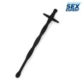 Черный силиконовый уретральный стимулятор - 15 см. - Sex Expert - купить с доставкой в Южно-Сахалинске