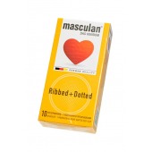 Презервативы с колечками и пупырышками Masculan Ribbed+Dotted - 10 шт. - Masculan - купить с доставкой в Южно-Сахалинске