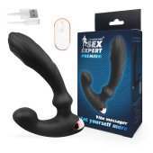 Черный вибромассажер простаты Sex Expert - 14,5 см. - Sex Expert - в Южно-Сахалинске купить с доставкой