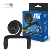 Черная вибронасадка на пенис Sex Expert - Sex Expert - в Южно-Сахалинске купить с доставкой