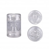 Прозрачный двусторонний мастурбатор Joy Cup - вагина и рот - Erokay - в Южно-Сахалинске купить с доставкой