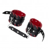 Черно-красные оковы из натуральной кожи - Pecado - купить с доставкой в Южно-Сахалинске